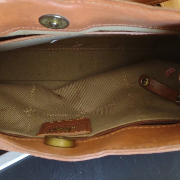 Monsac Tote Handbag Medium Brown Excellent - Picture 6 of 8